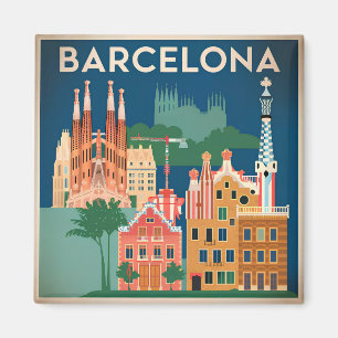 Aimant Barcelone Espagne vintage
