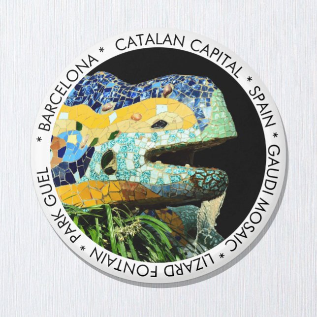 Aimant Barcelone, Gaudi - Lizard, Espagne / Catalogne (Créateur téléchargé)