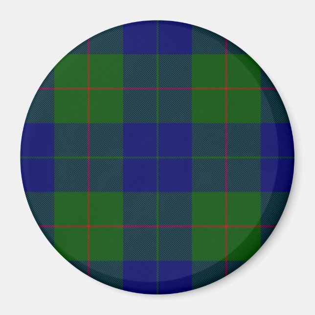 Aimant Barclay clan tartan bleu vert plaid (Devant)