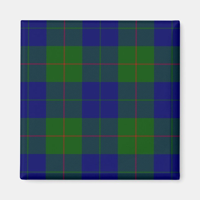 Aimant Barclay clan tartan bleu vert plaid (Devant)