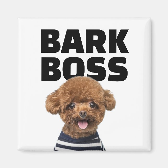 Aimant Bark Boss Custom Dog Photo Personalized Gift (Devant)