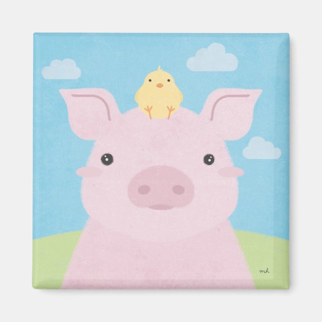 Aimant Barn Buddies - Piglet & Chick (Devant)