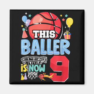 Aimant Basball Bball 9e anniversaire Ce Baller a maintena
