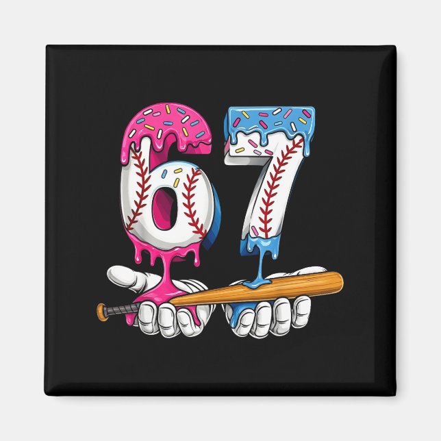 Aimant Baseball 67 Crème Glacée Dégoulinante Six Sept Gar (Devant)