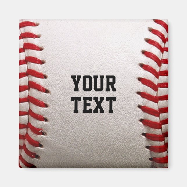 Aimant Baseball avec nom personnalisé (Devant)