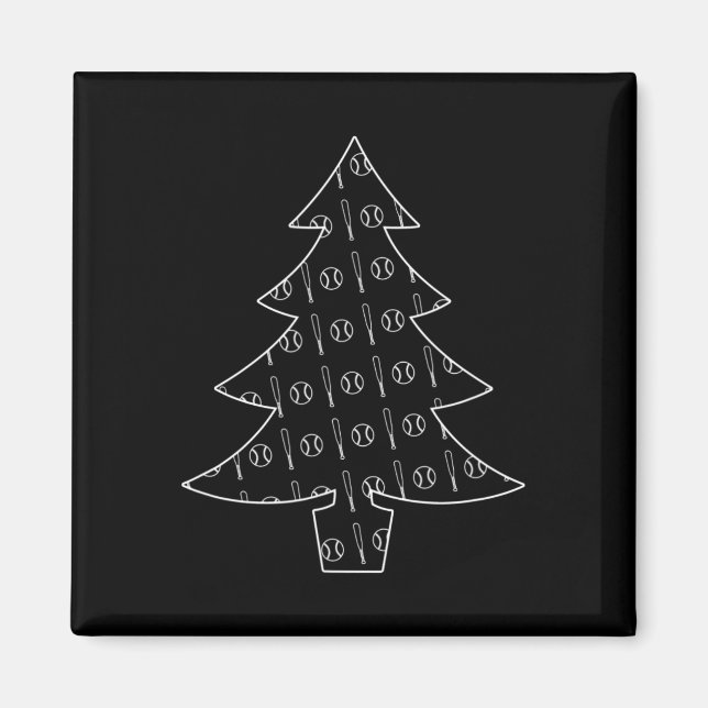 Aimant Baseball Ball And Bat Collage Sports Noël Tre (Devant)