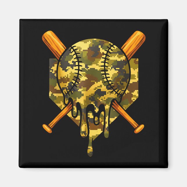 Aimant Baseball Camo Garçons Crème Glacée Baseball Jeunes (Devant)