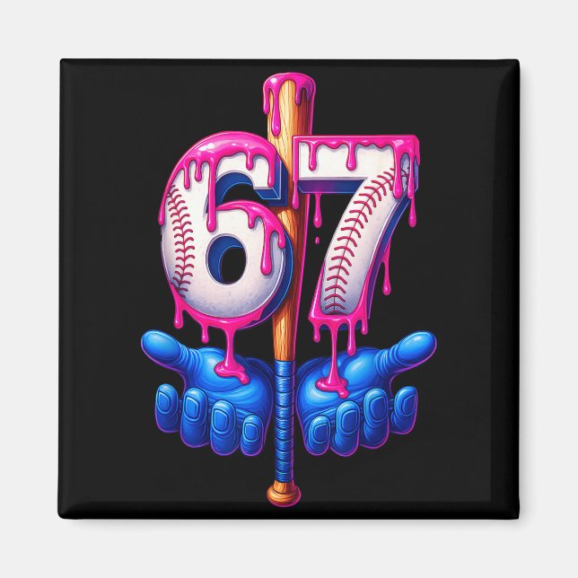 Aimant Baseball Drip 6 7 Number 67 Six Seven Meme Mens Bo (Devant)