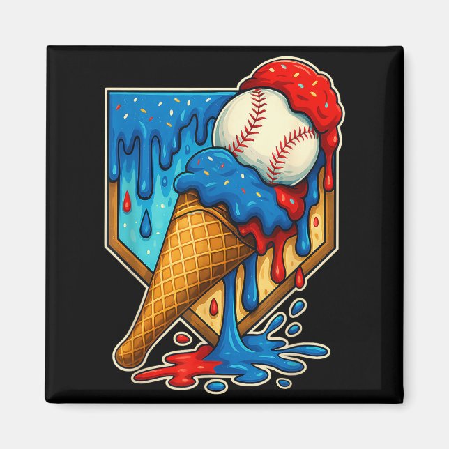 Aimant Baseball Drip Ice Cream 6 7 Number 67 Six Seven Me (Devant)