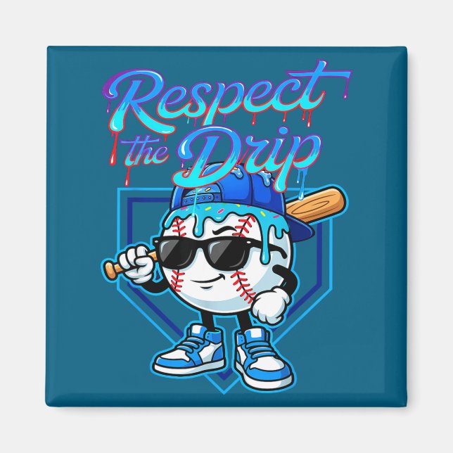 Aimant Baseball Drip Ice Cream Respect The Drip Home Plat (Devant)