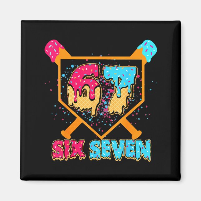 Aimant Baseball Drip Number 67 Player Or 67th Birthday Bo (Devant)