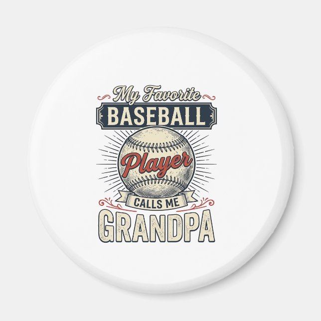 Aimant Baseball Grandpa Conception de T-shirt avec Gravur (Devant)