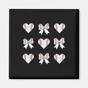 Aimant Baseball Maman Coeur Avec Coquette Bow Mothers Day