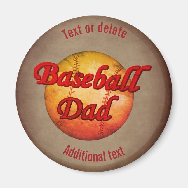 Aimant Baseball Papa mignon Personnalisé (Devant)