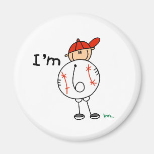 Aimant Baseball pour garçons J'ai 6 ans