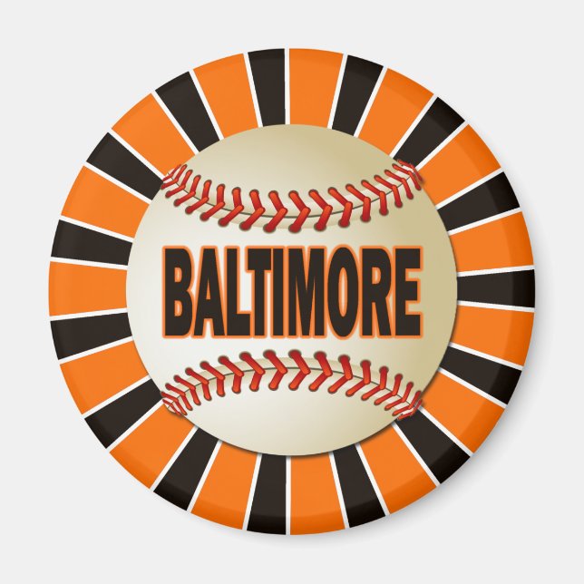 AIMANT BASEBALL RETRO BALTIMORE (Devant)