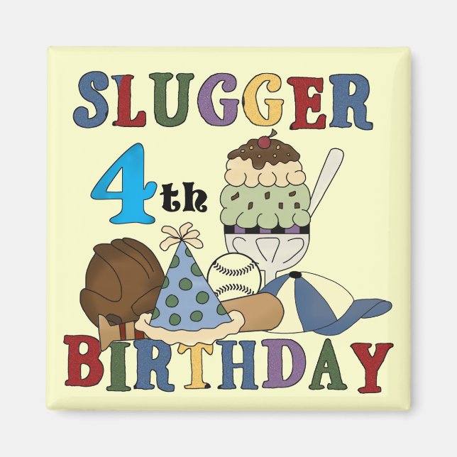 Aimant Baseball Slugger 4e anniversaire (Devant)