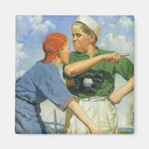 Aimant Baseball vintage, Enfants, Garçons Jouant Sports