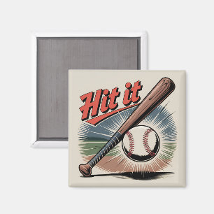 Aimant Baseball vintage "Hit It" Sports rétro
