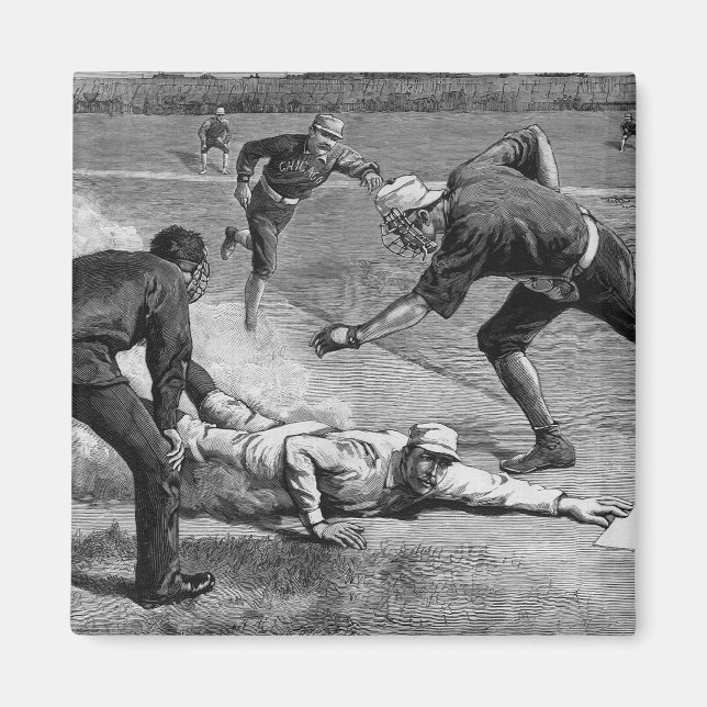 Aimant Baseball vintage par Thure De Thulstrup, 1885 (Devant)