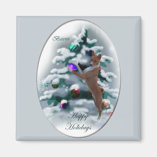 Aimant Basenji Christmas Gifts (Devant)