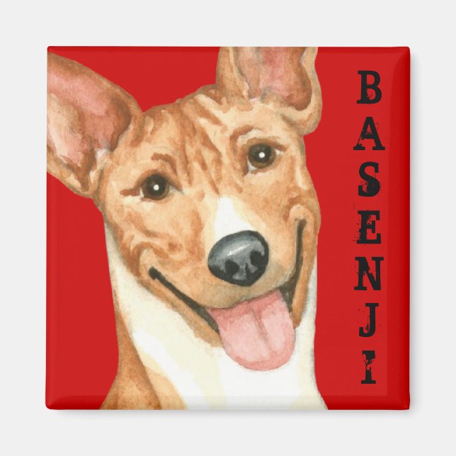 Aimant Basenji Color Block (Devant)