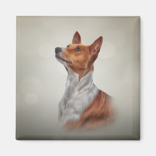 Aimant Basenji, race de chiens dessinés