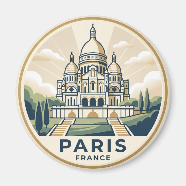 Aimant Basilique du Sacré-Cœur France (Devant)