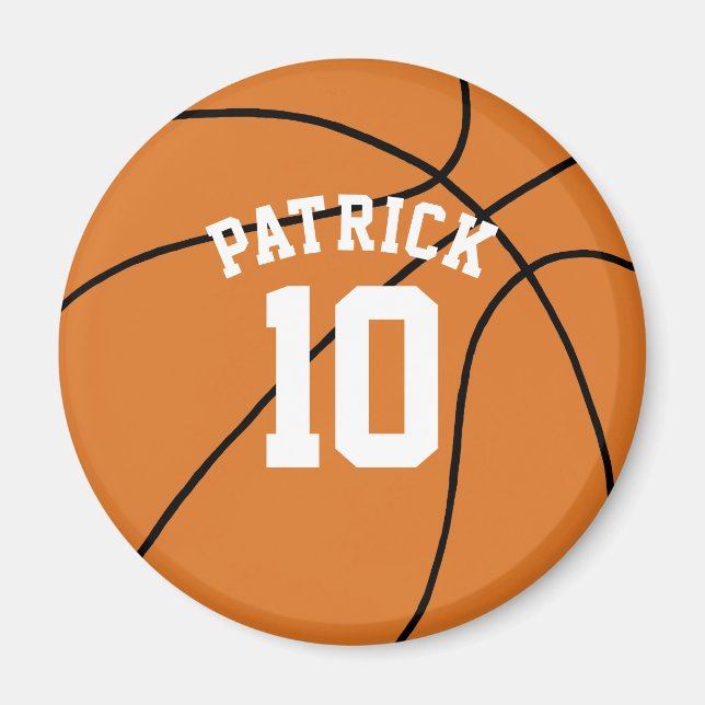 Aimant Basket avec nom et numéro d'équipe (Devant)