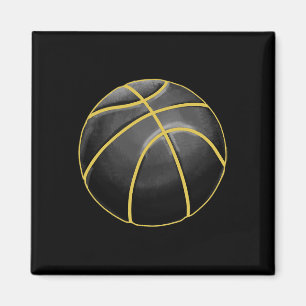 Aimant Basket-ball Illustration Black Gold Ball Design St