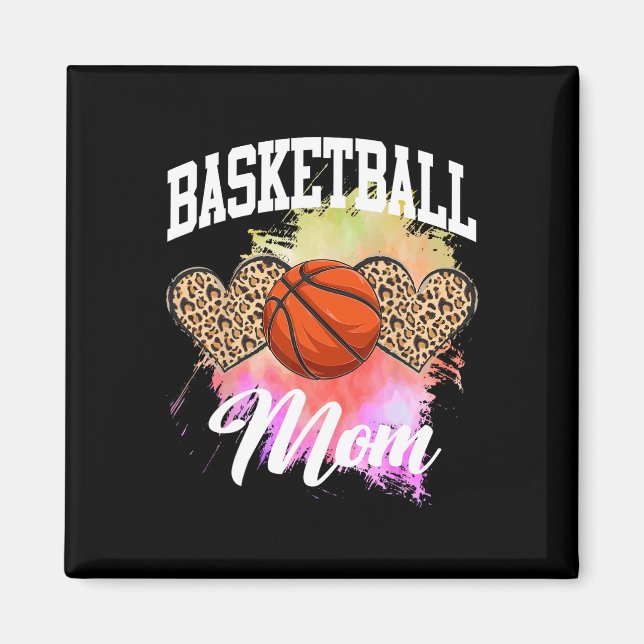 Aimant Basket-ball Leopard Heart teinture de teinture Bas (Devant)