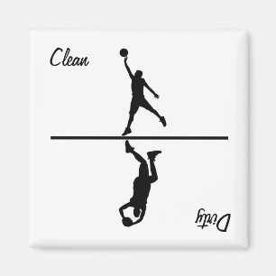 Aimant Basket-ball propre/sale