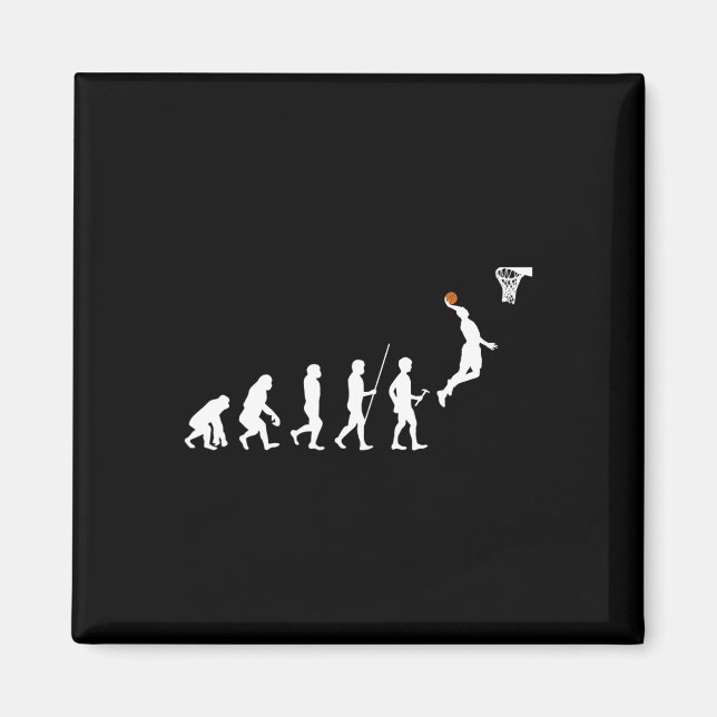 Aimant Basket-ball sur l'évolution humaine (Devant)