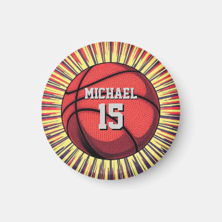 Aimant Basket-ball Votre nom Pop Art