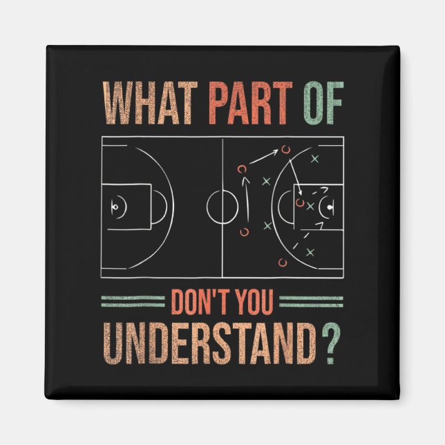 Aimant Basketball Coach What Part Of Dont You Understand  (Devant)