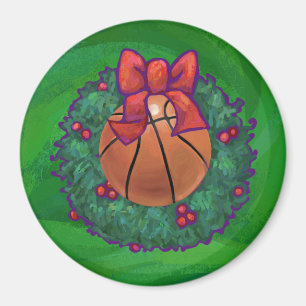 Aimant Basketball dans la couronne de Noël