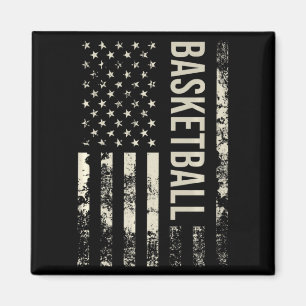 Aimant Basketball drapeau américain vintage premium