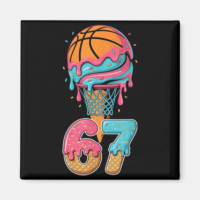 Aimant Basketball Drip Number 67 Player 67th Birthday Ice (Devant)