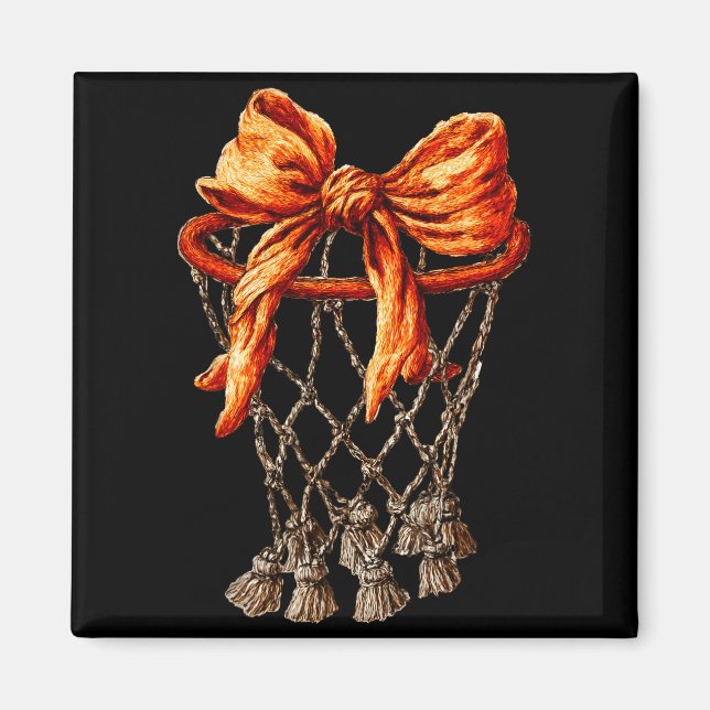 Aimant Basketball Hoop Net Coquette Bow Basketball Player (Devant)
