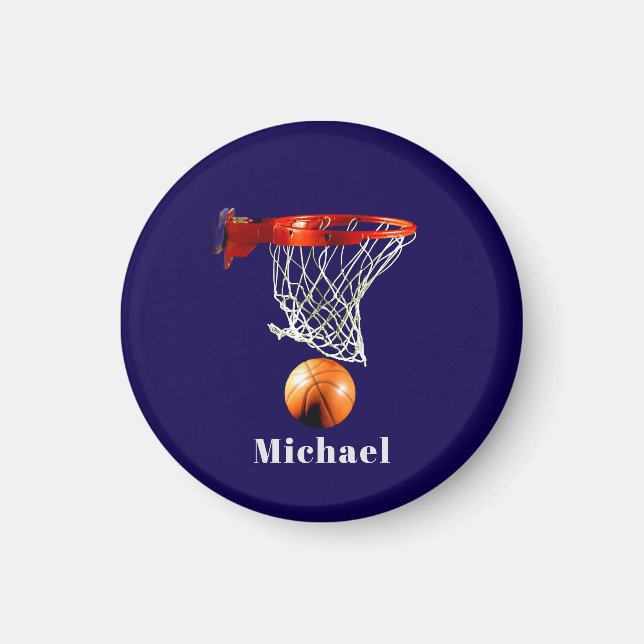 Aimant Basketball Remplacez par Votre Nom (Devant)