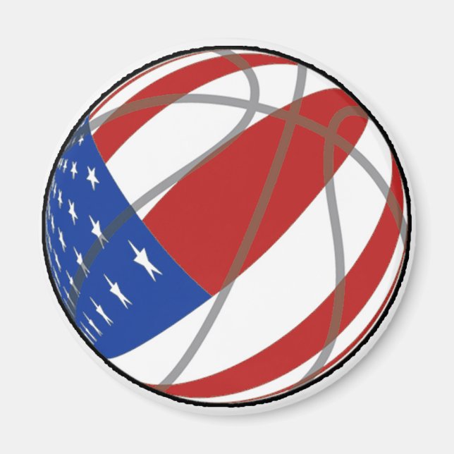 AIMANT BASKETBALL USA FLAG PATRIOTIC (Devant)