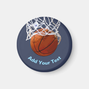 Aimant Basketball Votre Nom Texte Message Slogan Personna