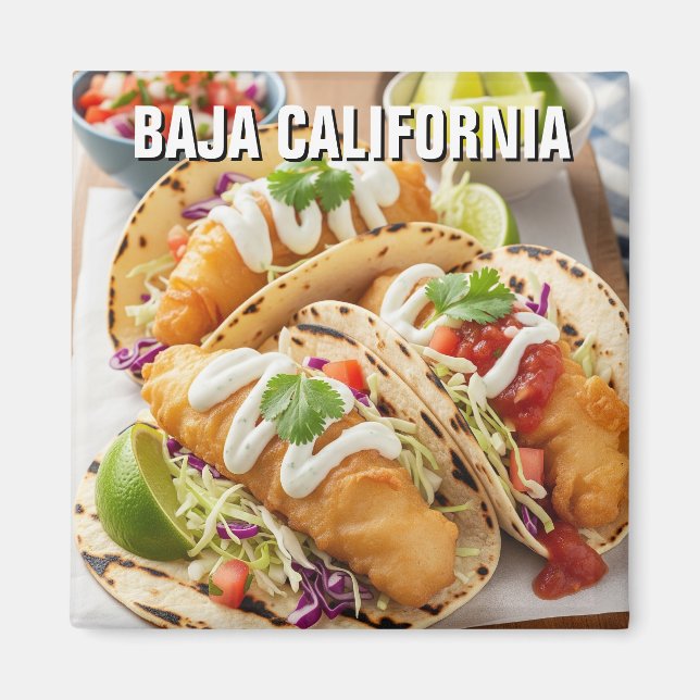 Aimant Basse Californie Mexique Tacos de poisson (Devant)