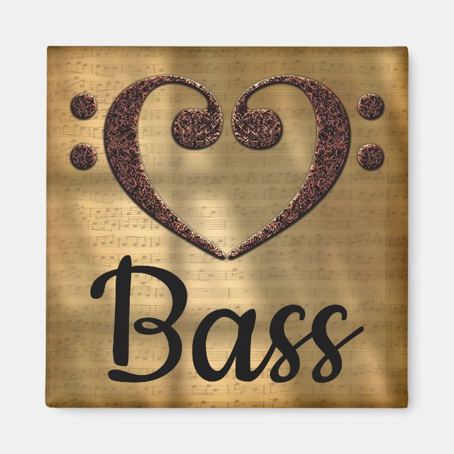 Aimant Basse double Clef Heart Basse (Devant)