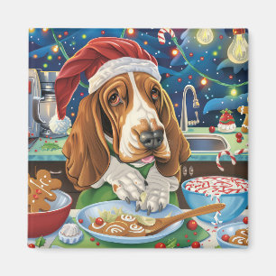 Aimant Basset Hound Gîtes : Noël festif