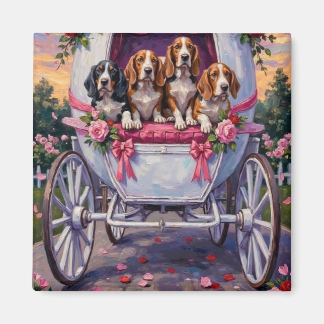 Aimant Basset Hound Saint-Valentin  (Devant)