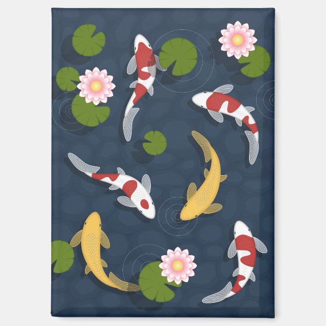 Aimant Bassin de carpes koï japonaises (Recto)