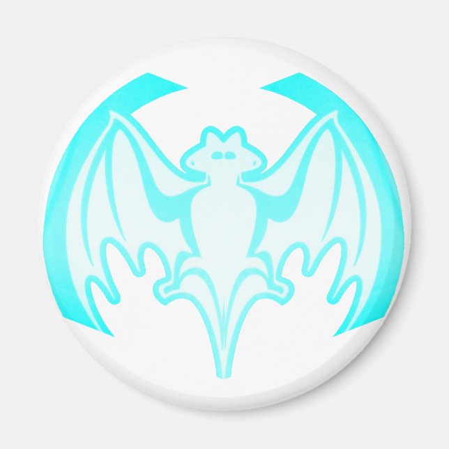 Aimant Bat Cyan Inv Le MUSÉE Zazzle Cadeaux (Devant)