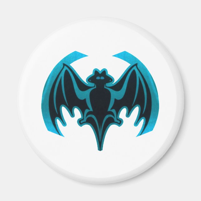 Aimant Bat Cyan Le MUSÉE Zazzle Cadeaux (Devant)