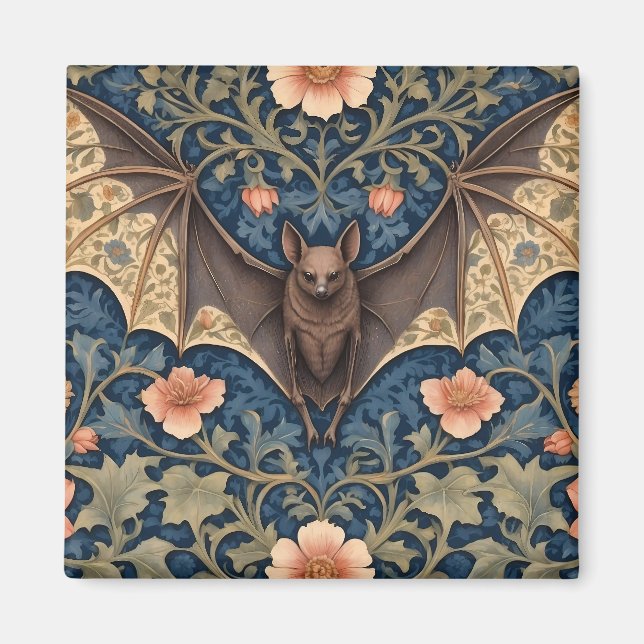 Aimant Bat volant élégant William Morris Inspiré Floral (Devant)